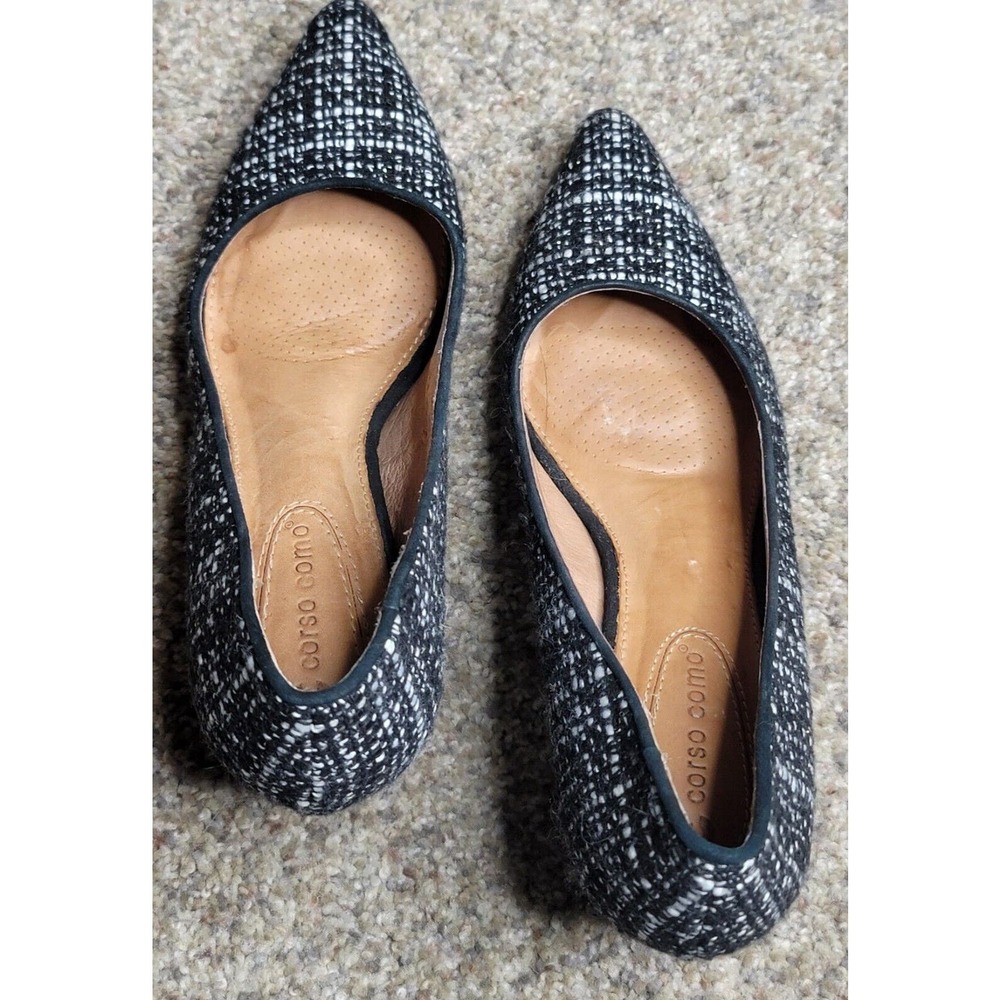 Corso Como Regina Women’s Shoes Sz 6.5 Black And White Tweed Pumps Designer